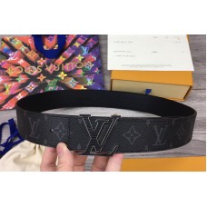 Louis Vuitton M0263V LV Initiales 40mm Reversible belt in Monogram Eclipse Canvas With Black Buckle