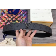 Louis Vuitton M0285V LV Initiales 40mm Reversible belt in Monogram Eclipse Canvas With Black Buckle