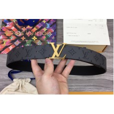 Louis Vuitton M0285V LV Initiales 40mm Reversible belt in Monogram Eclipse Canvas With Gold Buckle