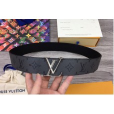 Louis Vuitton M0285V LV Initiales 40mm Reversible belt in Monogram Eclipse Canvas With Silver Buckle