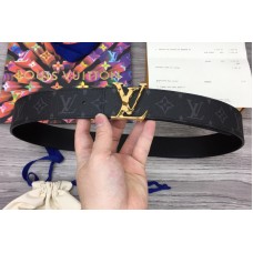 Louis Vuitton M9043V LV Initiales 40mm Reversible belt in Monogram Eclipse canvas With Gold Buckle