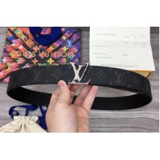 Louis Vuitton M9043V LV Initiales 40mm Reversible belt in Monogram Eclipse canvas With Silver Buckle