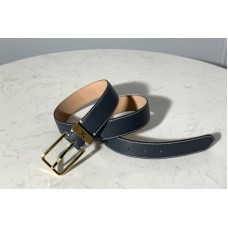 Louis Vuitton M6847T LV Pont Neuf 35mm Belt in Blue taurillon Leather