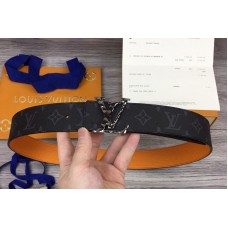 Louis Vuitton M0263V LV Initiales 40mm Reversible belt In Monogram Eclipse/Yellow With Black Buckle