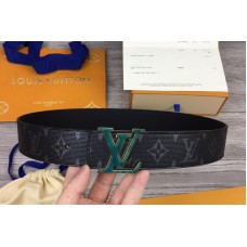 Louis Vuitton M0276V LV Initiales 40mm Reversible belt In Monogram Eclipse/Black With Green Buckle