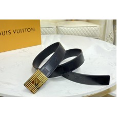 Louis Vuitton M0023U LV Damier Plate 35mm reversible belt in Damier Infini With Gold Buckle