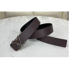 Louis Vuitton M0273V LV Facets 40mm reversible belt in Burgundy Red/Black calf leather With Silver Buckle