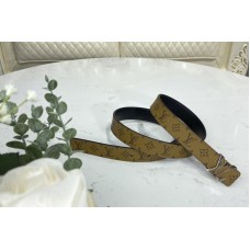 Louis Vuitton M0296X LV Initiales 25mm belt in Monogram Reverse Canvas With Silver Buckle