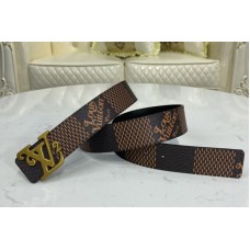 Louis Vuitton MP254V LV Squared LV 40mm reversible belt in Ebene/Black With Gold Buckle