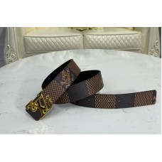 Louis Vuitton MP254V LV Squared LV 40mm reversible belt in Ebene/Black With Gold Buckle