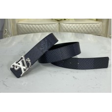 Louis Vuitton MP255V LV Squared LV 40mm reversible belt in Damier Graphite Canvas/Black With White Buckle