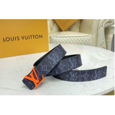 Louis Vuitton MP281V LV LV Shape 40MM reversible belt in Monogram canvas and Calf leather With Orange Buckle