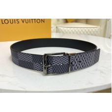 Louis Vuitton M0338S Damier Print 40mm belt in Damier Graphite canvas With Black Buckle