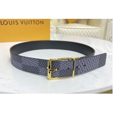 Louis Vuitton M0338S Damier Print 40mm belt in Damier Graphite canvas With Gold Buckle