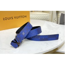 Louis Vuitton M0339V LV Initiales 40mm reversible belt in Navy/Black Damier Graphite canvas With Silver Buckle