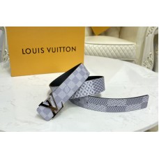 Louis Vuitton M0342V LV Initiales 40mm reversible belt in Antarctica Silver/Black Damier Graphite canvas With Silver Buckle