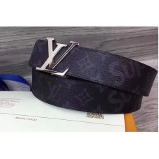 Louis Vuitton Supreme x Monogram LV Belt Silver Buckle Black