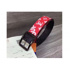 Louis Vuitton Red Supreme x Monogram LV Reversible Belt PVD Buckle