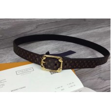 Louis Vuitton M9943U LV Malletier 25MM Monogram Canvas Womens Belts Gold Buckle