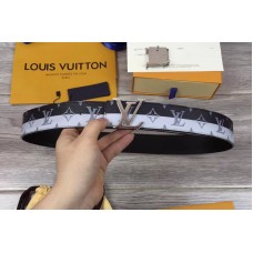 Louis Vuitton MP034S LV Initiales 40MM Double Monogram Canvas White Belts