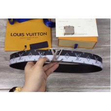 Louis Vuitton MP034S LV Initiales 40MM Double Monogram Eclipse Canvas Belts Silver Buckle