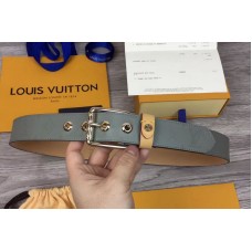 Louis Vuitton M0043U LV Voyager 35MM Belts Monogram Titanium Canvas