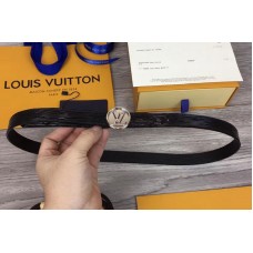 Louis Vuitton M0052V Womens LV Circle 20mm Reversible Belt Epi Leather Silver Buckle