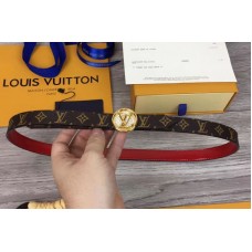 Louis Vuitton M0084U Womens LV Circle 20mm Reversible Belt Monogram Canvas Gold Diamond Buckle