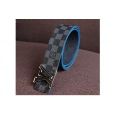 Louis Vuitton M0077T LV Damier Print 40mm Reversible Belt Damier Graphite Canvas Silver Buckle