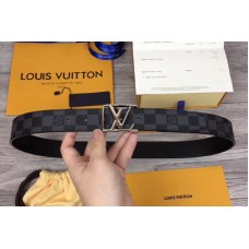 Louis Vuitton M0028Q LV City 35mm Reversible Belt Damier Graphite Canvas Silver Buckle