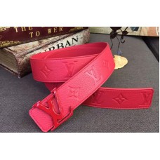 Louis Vuitton MP238Q LV Shape 40mm Belt Taurillon Leather Red