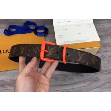 Louis Vuitton 35mm LV Monogram Solar Rey Belt With Orange Buckle