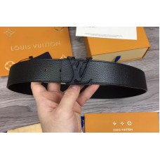 Louis Vuitton M0109T LV Initiales 40mm Reversible Belt Black Taurillon Leather Black Buckle