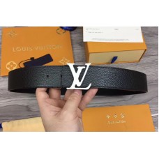 Louis Vuitton M0109T LV Initiales 40mm Reversible Belt Black Taurillon Leather White Buckle