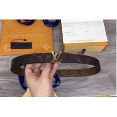 Louis Vuitton M0149U LV Iconic 30mm Reversible Belt Brown Monogram canvas Gold Hardware