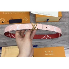 Louis Vuitton M0150U LV Iconic 30mm Reversible Belt Red/Pink Monogram canvas Gold Hardware