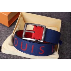 Louis Vuitton M0126 LV Reversible Belt Taurillon leather Blue