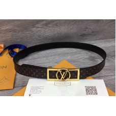 Louis Vuitton M0125 LV Dauphine 25mm Reversible belts Monogram Canvas Silver/Gold Buckle