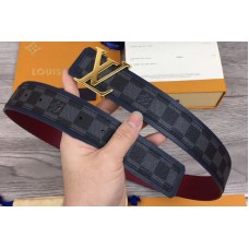 Louis Vuitton M0197U LV Initiales 40mm Reversible Belt Damier Graphite Canvas Gold LV Buckle