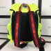 Gucci Techpack Backpack Bag 429037 Embroidered Hollywood and UFO Fluorescent Green 2017