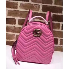 Gucci GG Marmont Quilted Leather Backpack 476671 Pink 2017