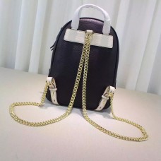 Gucci Soho leather chain backpack 431570 black and white