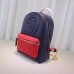 Gucci Soho leather chain backpack 431570 red and dark blue