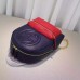 Gucci Soho leather chain backpack 431570 red and dark blue