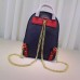 Gucci Soho leather chain backpack 431570 red and dark blue