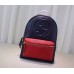 Gucci Soho leather chain backpack 431570 red and dark blue