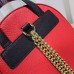 Gucci Soho leather chain backpack 431570 red and black