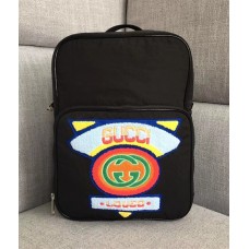 Gucci Medium Backpack with Gucci '80s Patch 536724 Black 2018