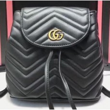 Gucci GG Marmont Matelassé Backpack ‎528129 Black 2018