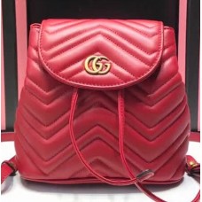 Gucci GG Marmont Matelassé Backpack ‎528129 Red 2018